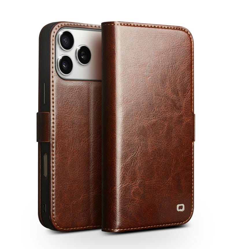 Bao da iPhone 17 Pro Max Qlino Wallet da bò thật 85698